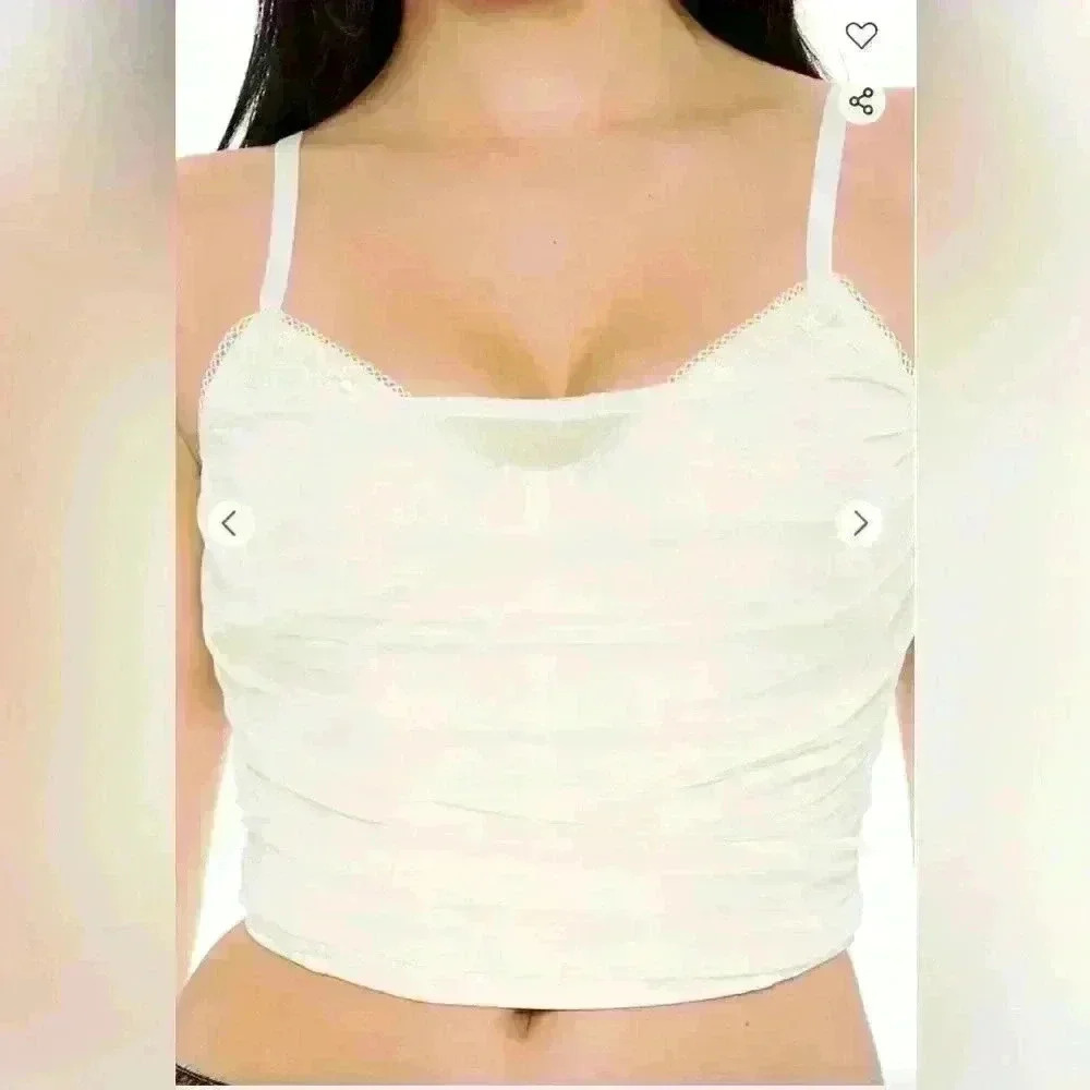 Forever 21 Mesh Bustier Cropped Cami